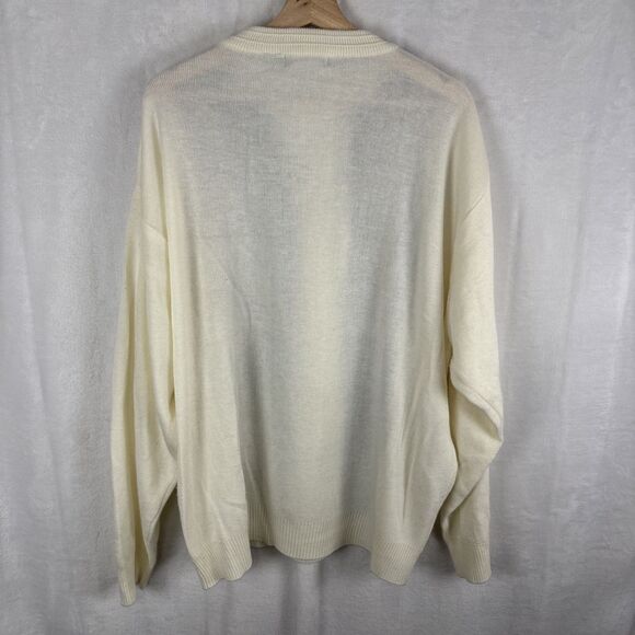 Gochu KBB Coogi Style 3D Knit Sweater Cream Biggie Retro Geometric Hip Hop 2XL - Picture 4 of 5